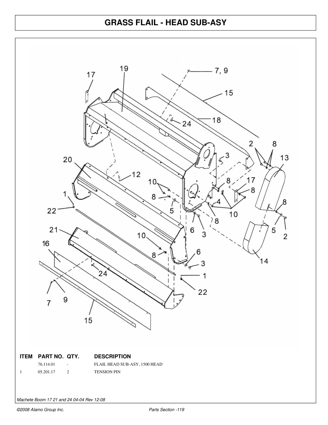 Alamo 02968915P manual Grass Flail Head SUB-ASY 