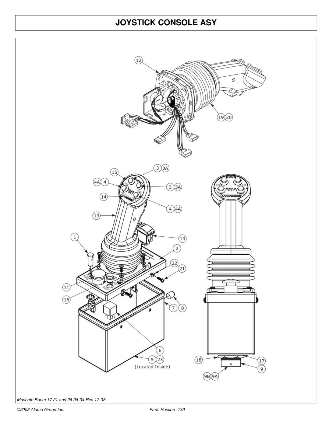 Alamo 02968915P manual Joystick Console ASY 