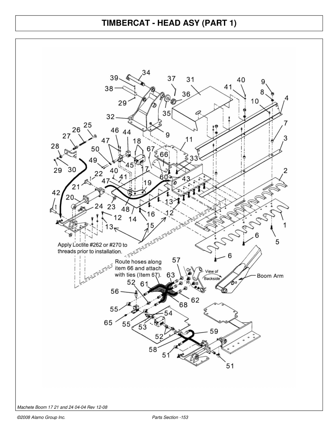 Alamo 02968915P manual Timbercat Head ASY Part 