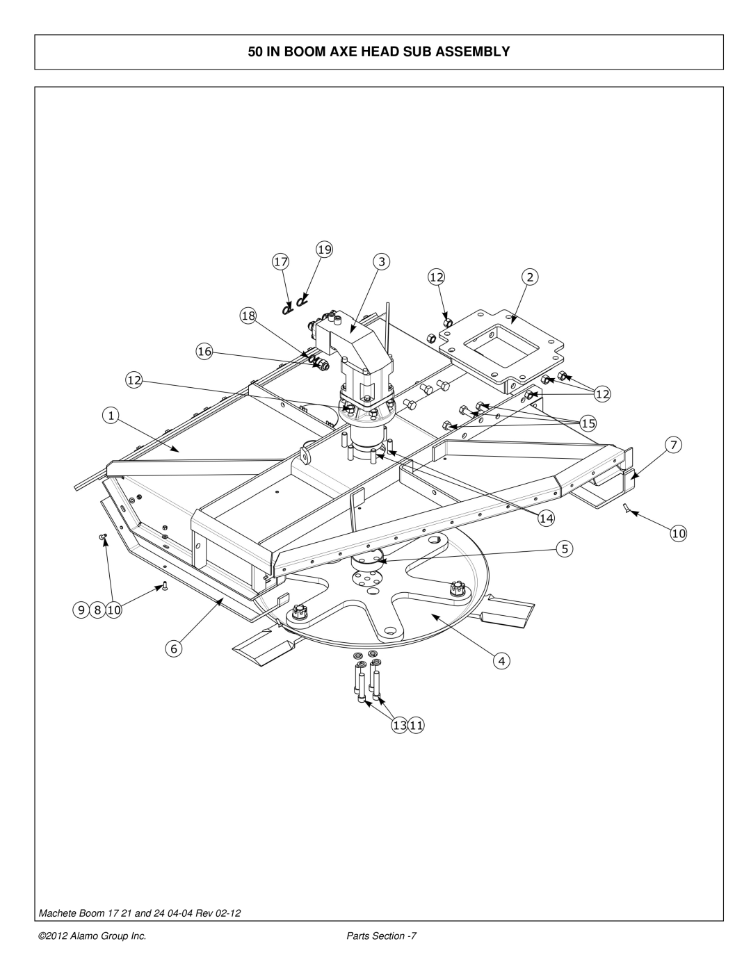 Alamo 02968915P manual Boom AXE Head SUB Assembly 