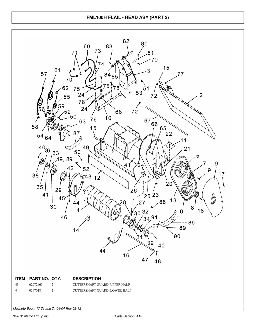 Alamo 02968915P manual 02972465 