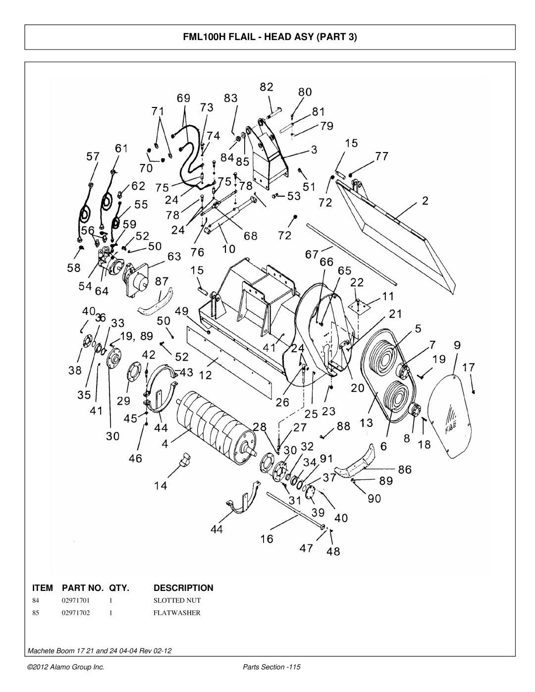 Alamo 02968915P manual Slotted NUT 