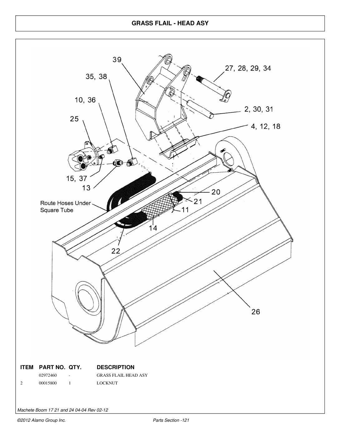 Alamo 02968915P manual Grass Flail Head ASY 