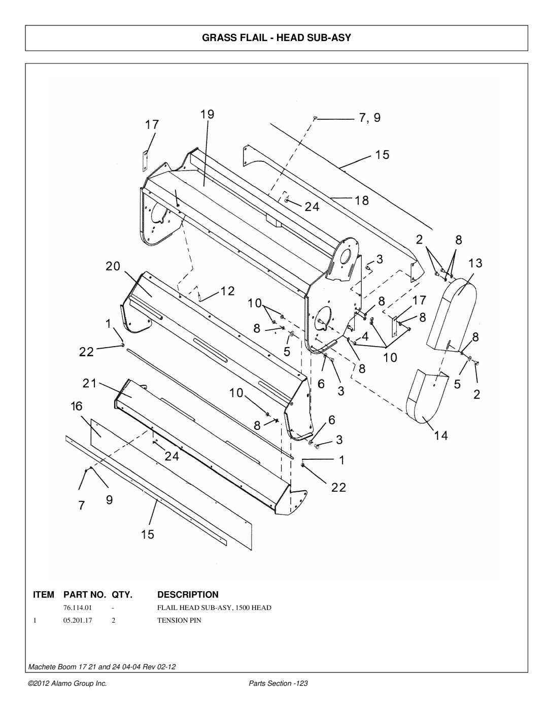 Alamo 02968915P manual Grass Flail Head SUB-ASY 