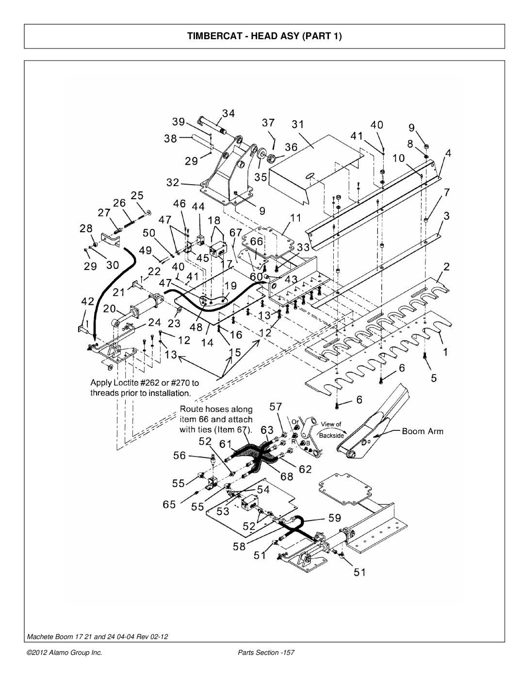 Alamo 02968915P manual Timbercat Head ASY Part 