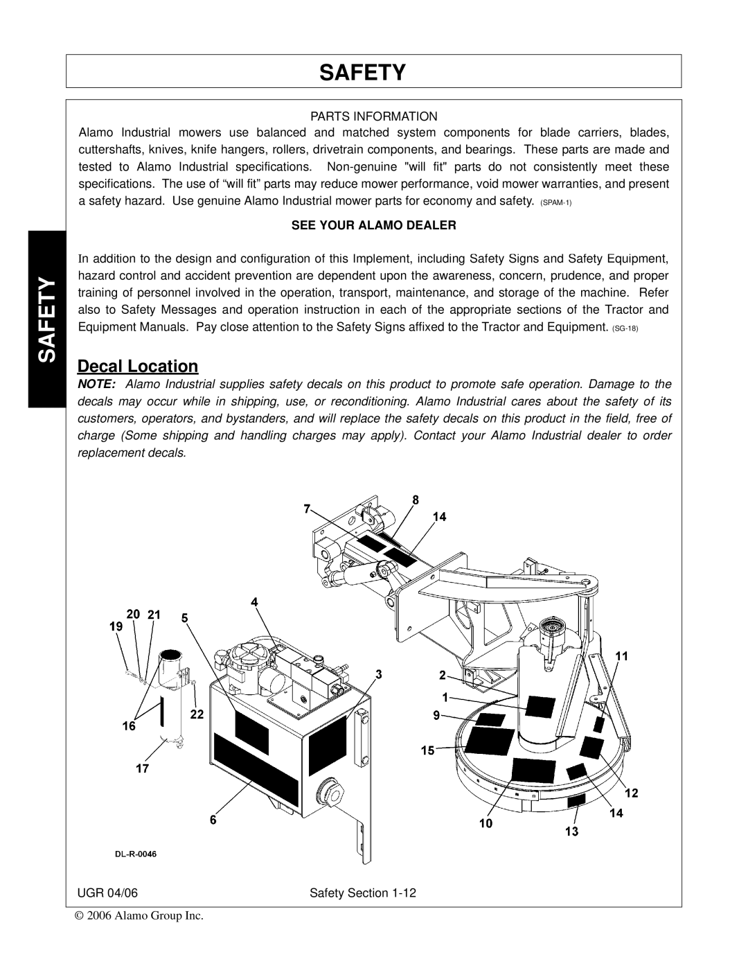 Alamo 02979718C manual Decal Location 