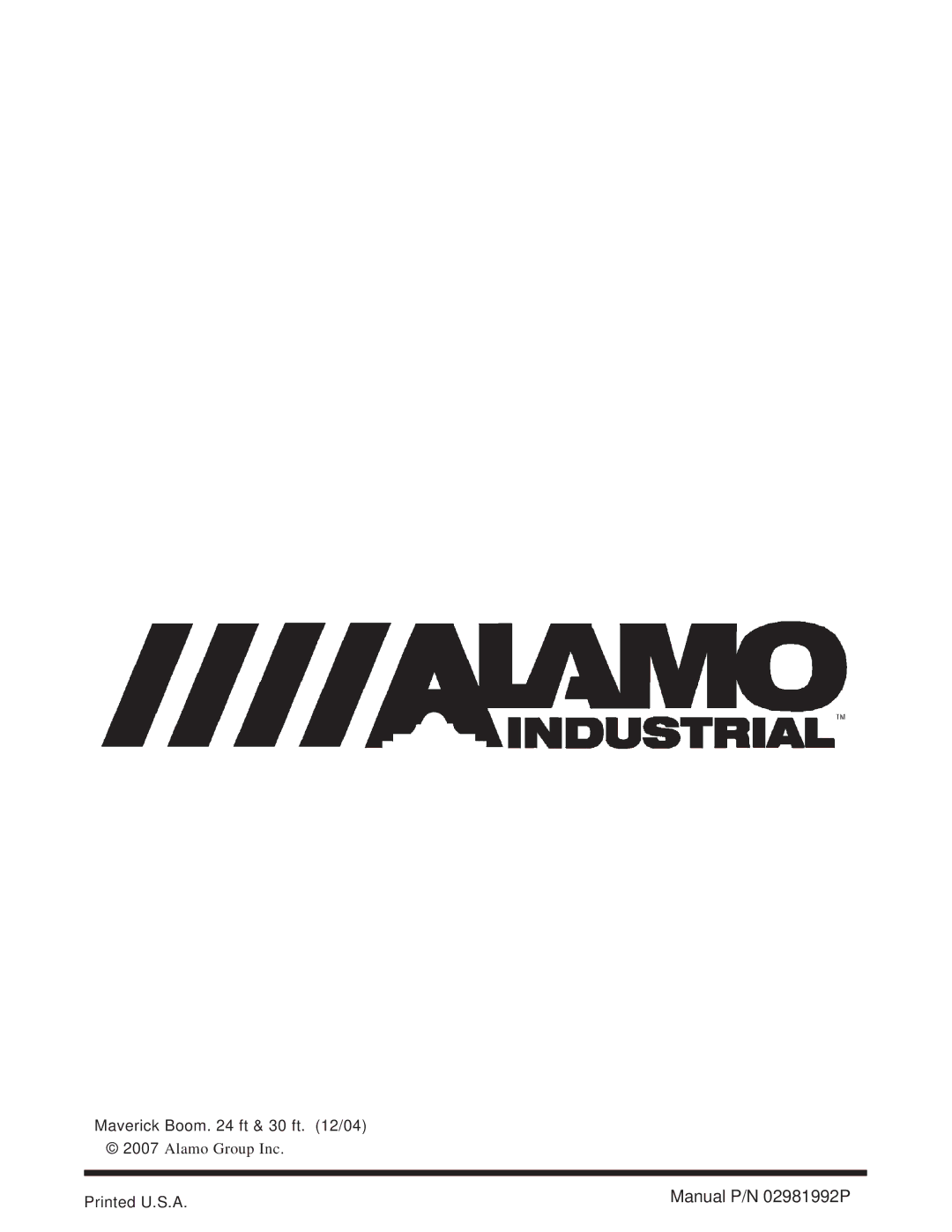 Alamo manual Manual P/N 02981992P 