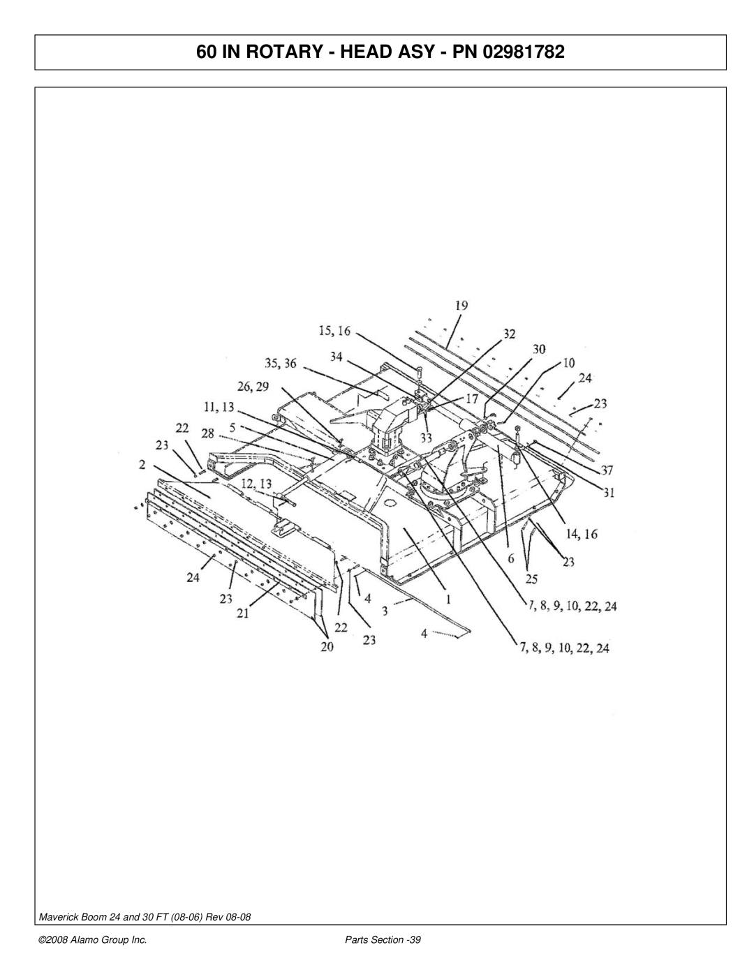 Alamo 02981992P manual Rotary Head ASY PN 