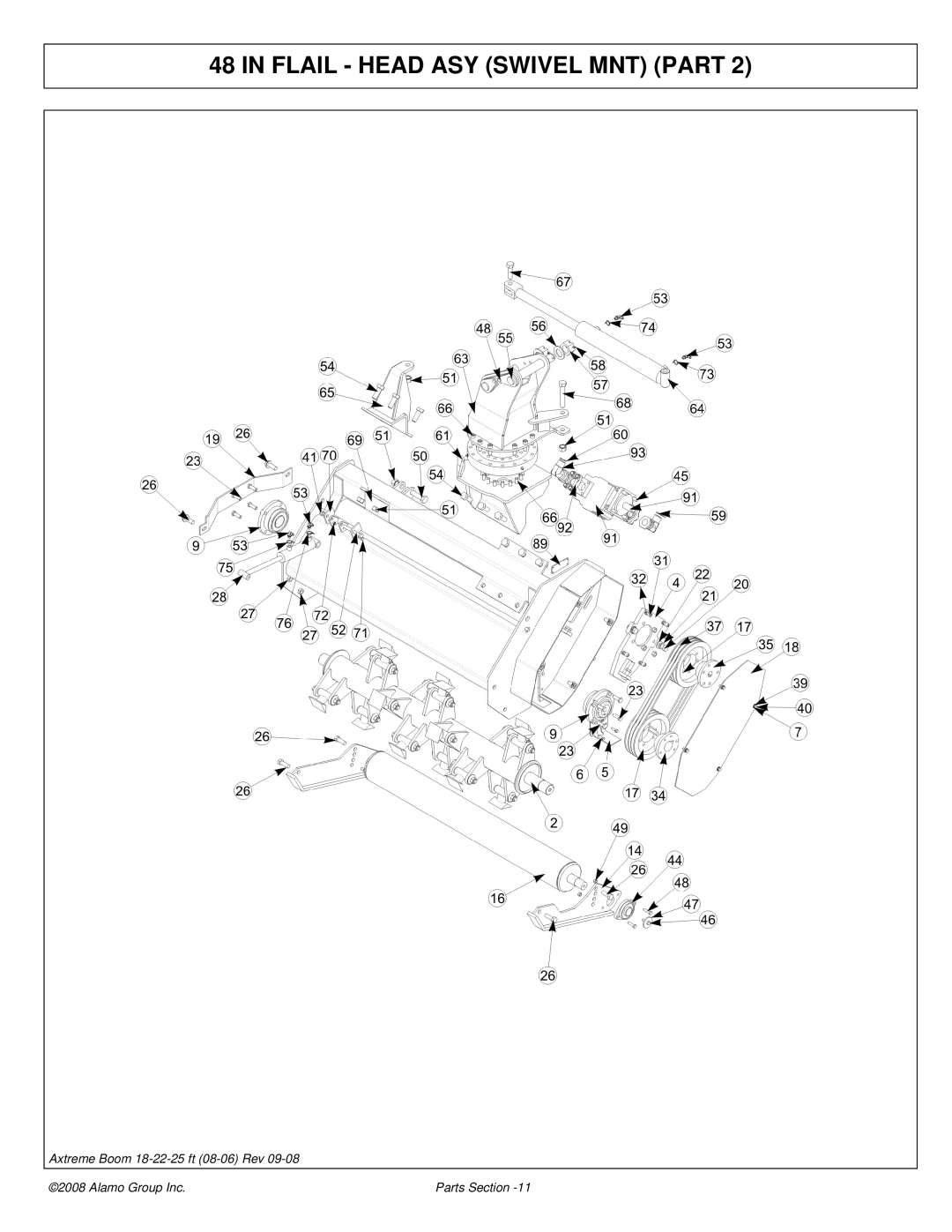 Alamo 02983326P manual Flail Head ASY Swivel MNT Part 