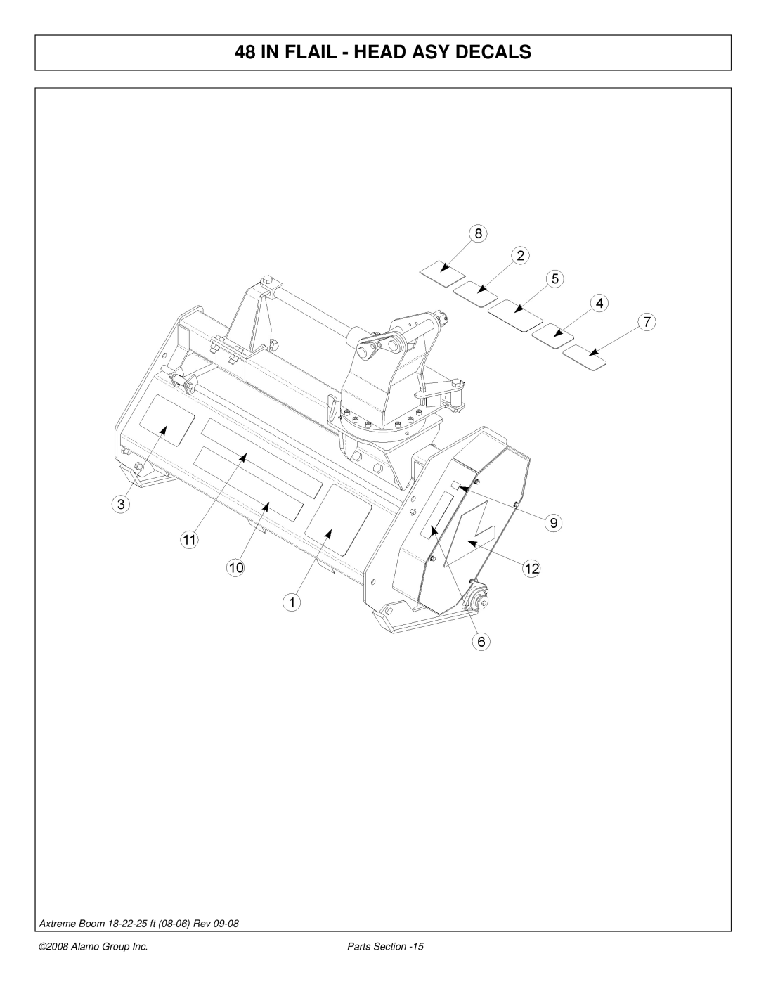 Alamo 02983326P manual Flail Head ASY Decals 