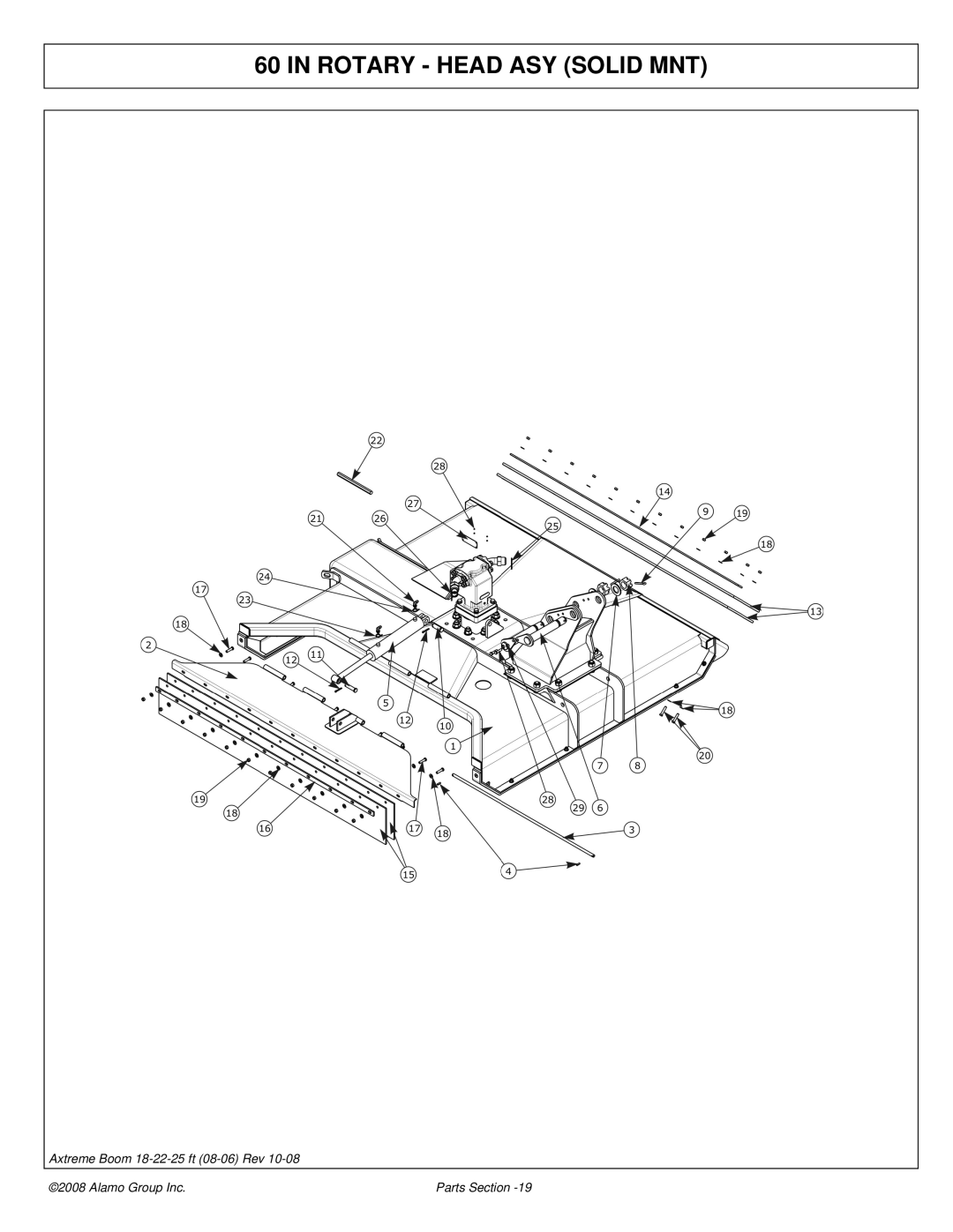 Alamo 02983326P manual Rotary Head ASY Solid MNT 