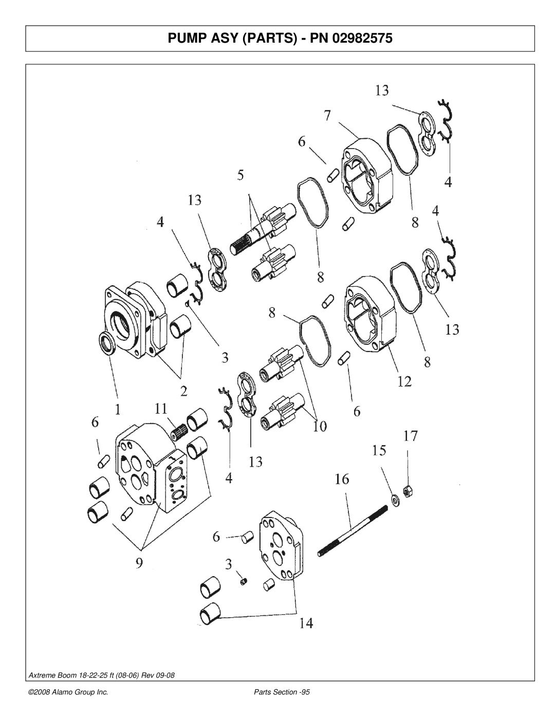 Alamo 02983326P manual Pump ASY Parts PN 