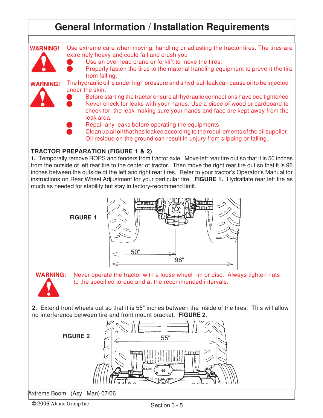 Alamo 02984405 instruction manual Tractor Preparation 