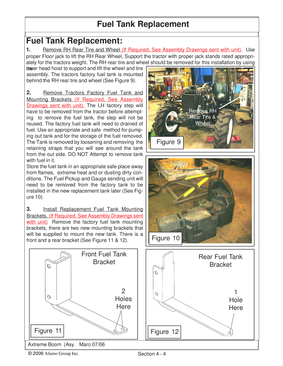 Alamo 02984405 instruction manual Fuel Tank Replacement 