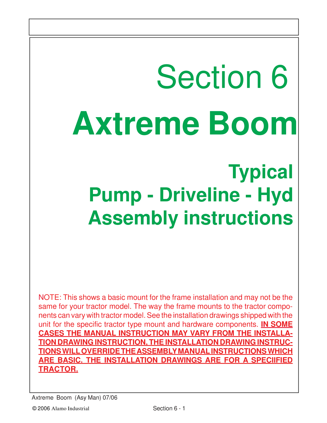 Alamo 02984405 instruction manual Typical Pump Driveline Hyd Assembly instructions 