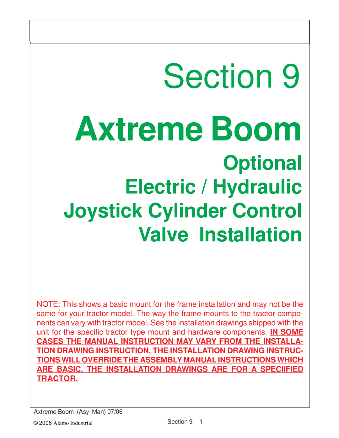 Alamo 02984405 instruction manual Axtreme Boom 