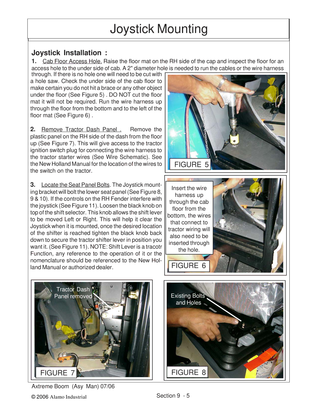 Alamo 02984405 instruction manual Joystick Installation 