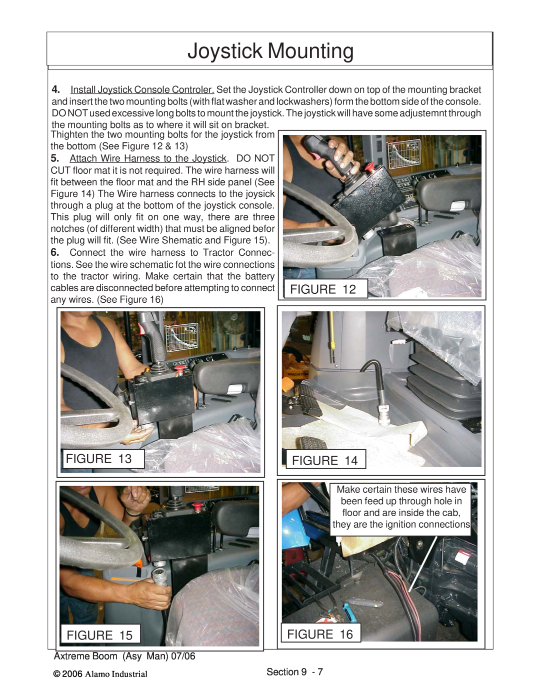 Alamo 02984405 instruction manual Joystick Mounting 