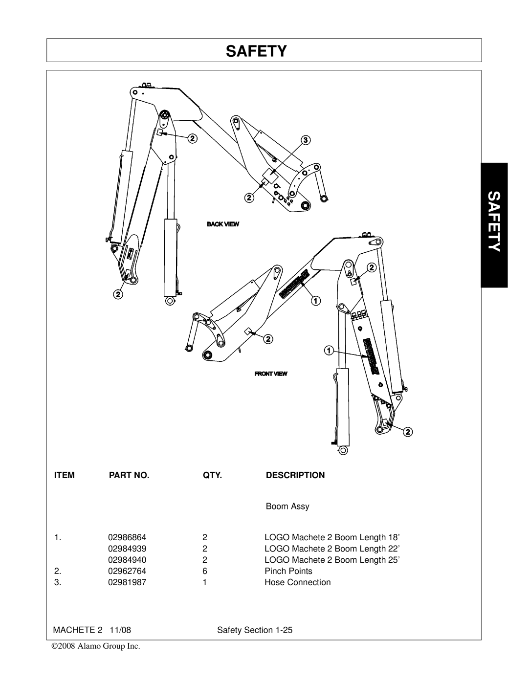 Alamo 02986941C manual Boom Assy 