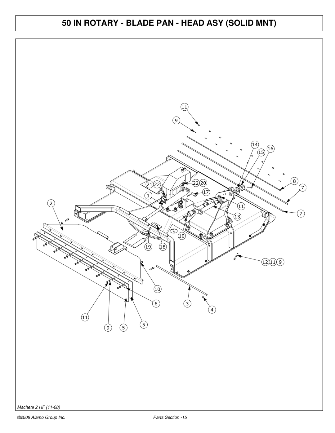 Alamo 02986941P manual Rotary Blade PAN Head ASY Solid MNT 