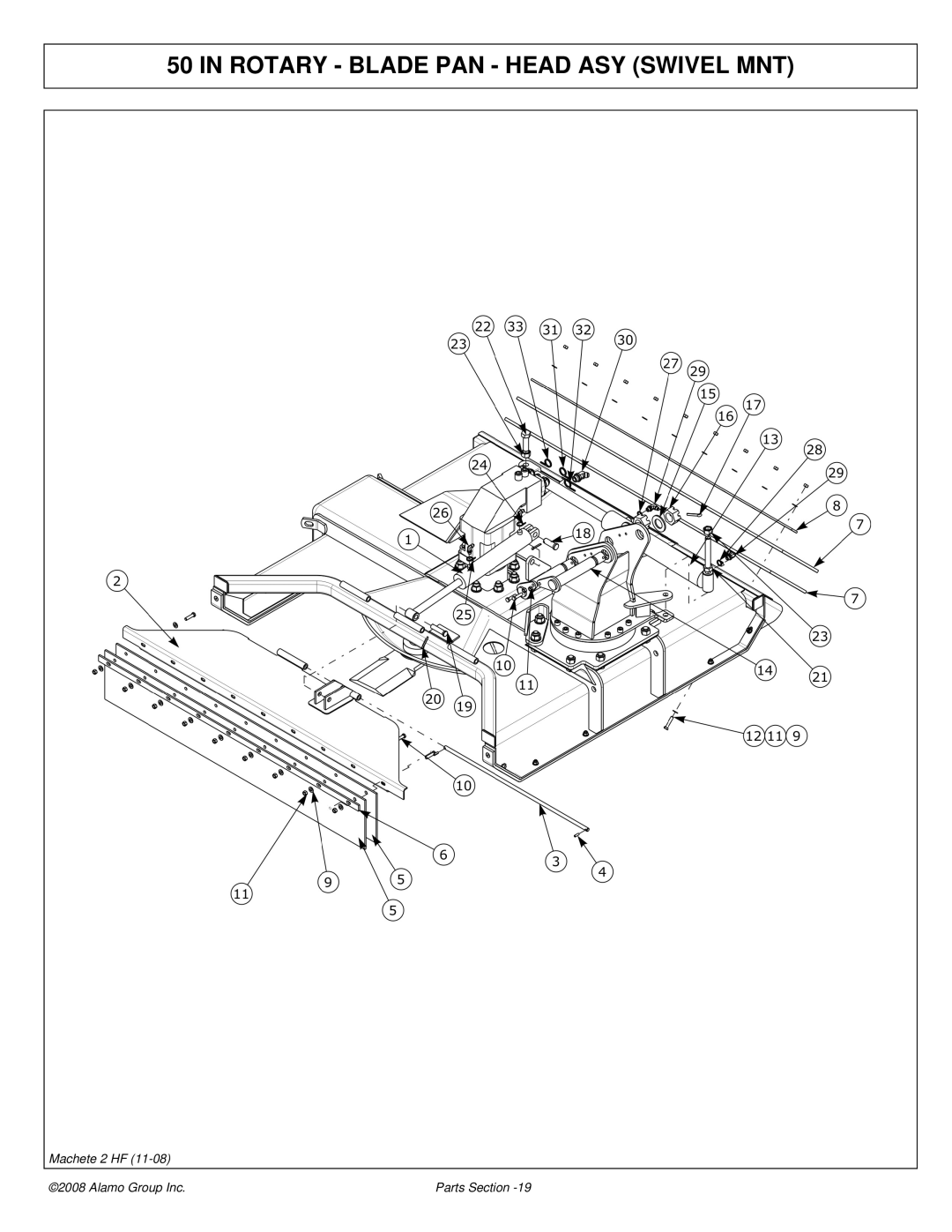 Alamo 02986941P manual Rotary Blade PAN Head ASY Swivel MNT 