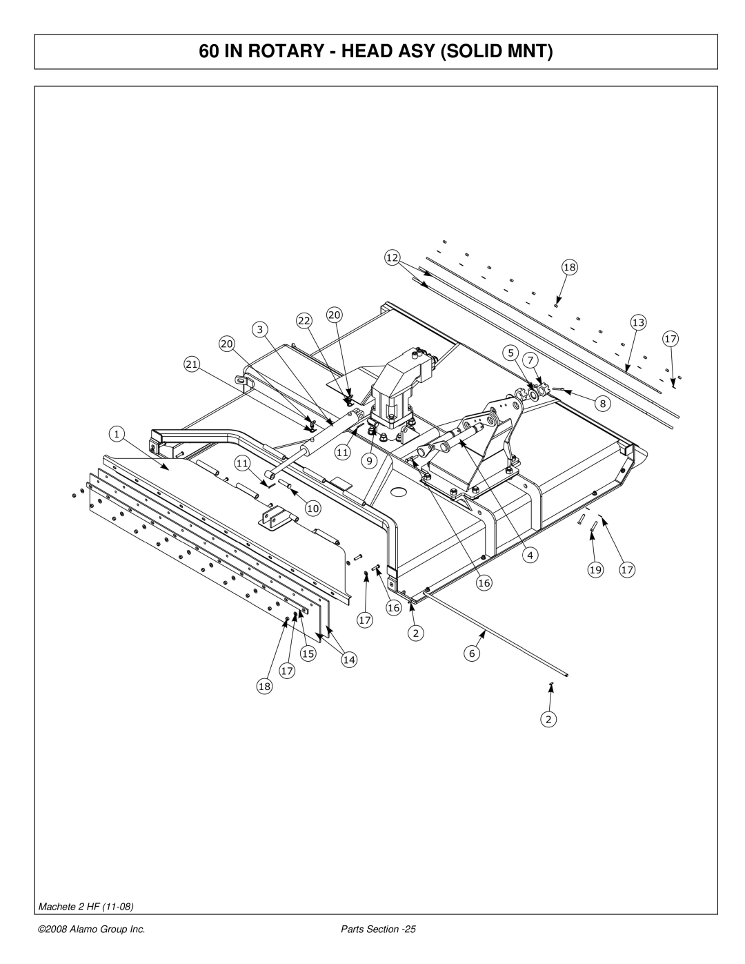 Alamo 02986941P manual Rotary Head ASY Solid MNT 