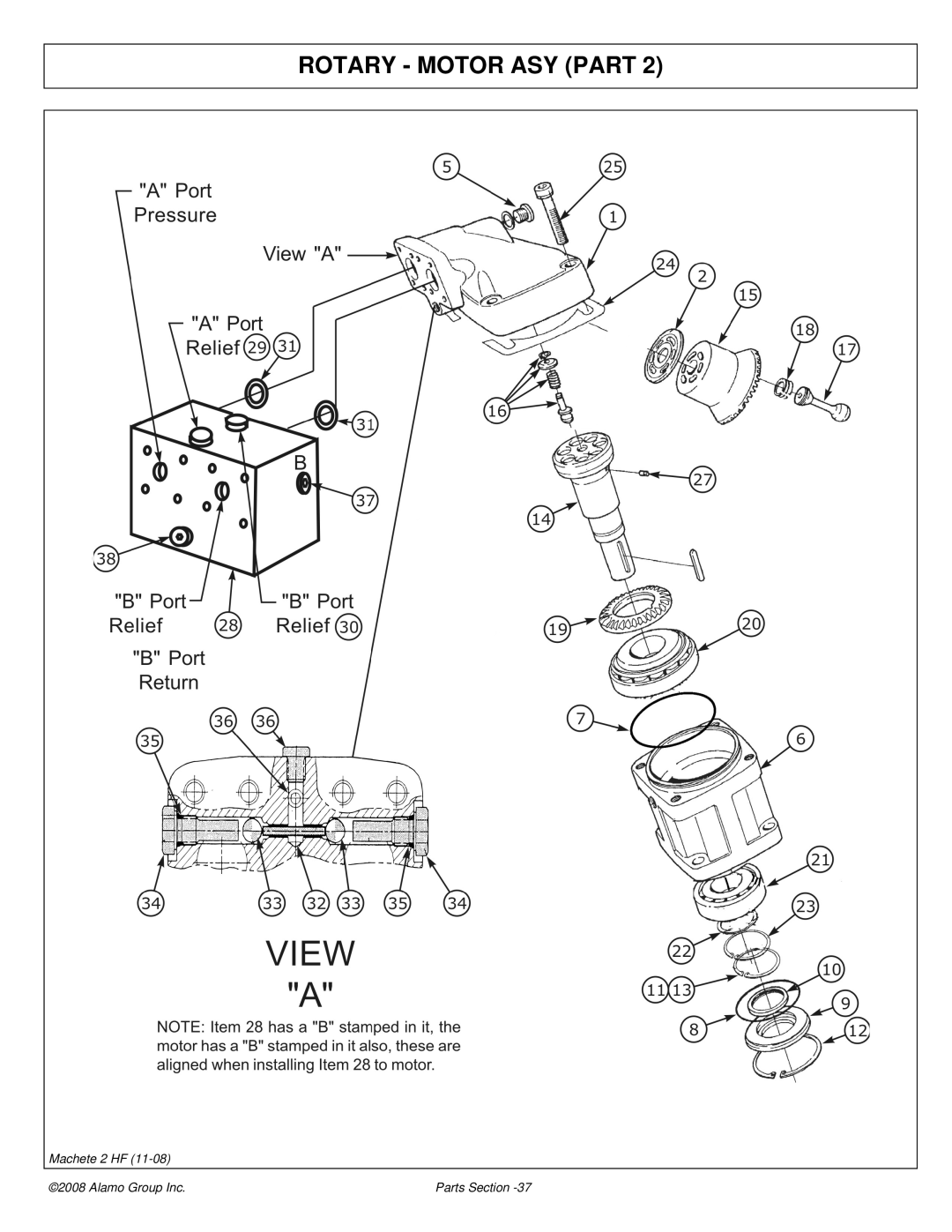 Alamo 02986941P manual Rotary Motor ASY Part 