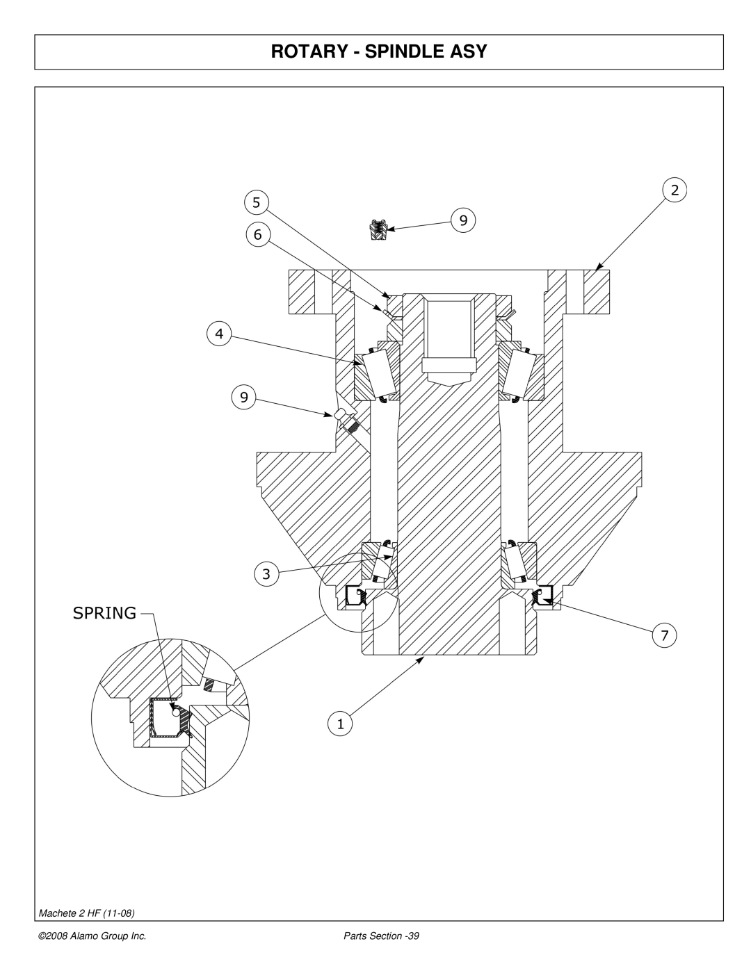 Alamo 02986941P manual Rotary Spindle ASY 