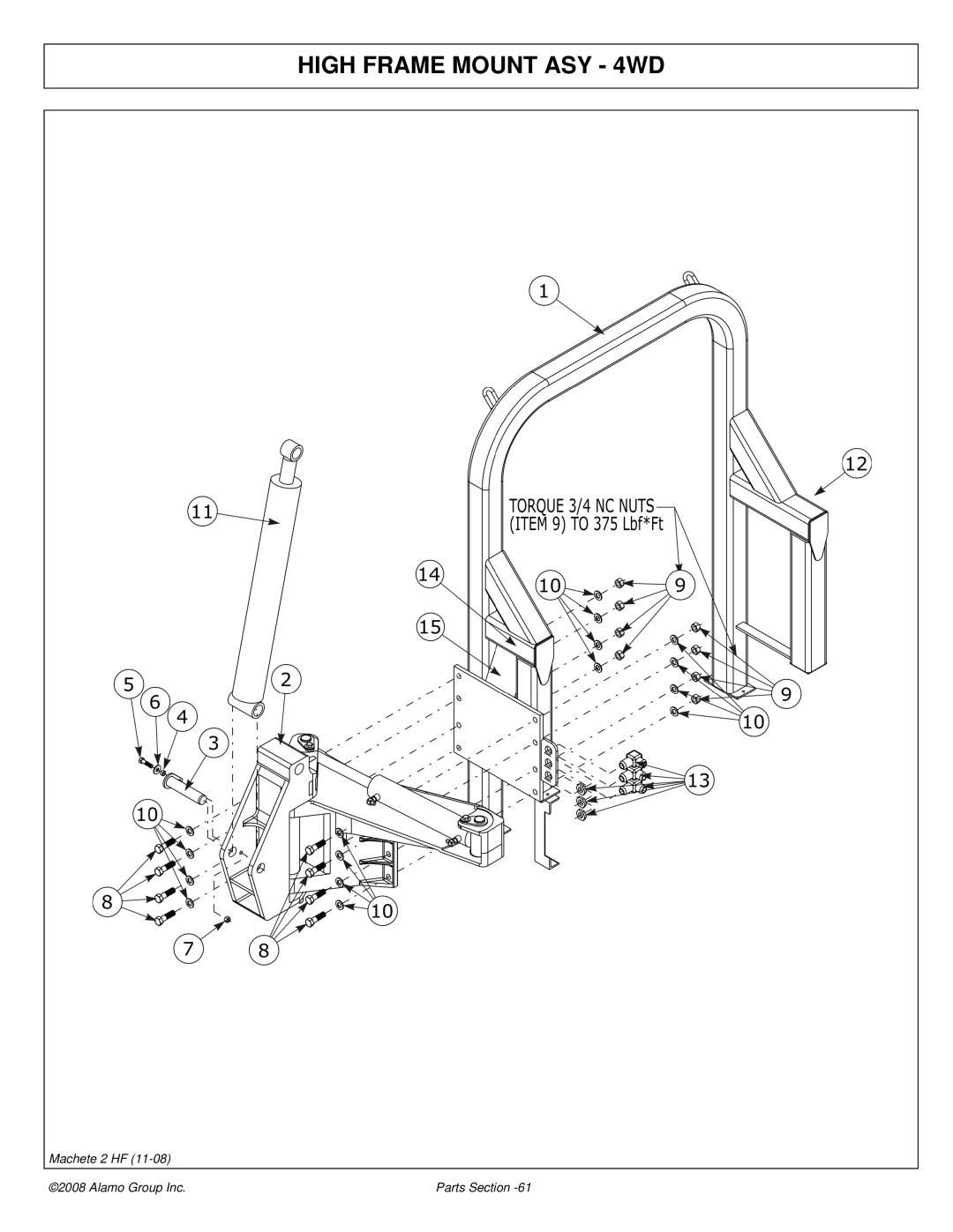 Alamo 02986941P manual High Frame Mount ASY 4WD 