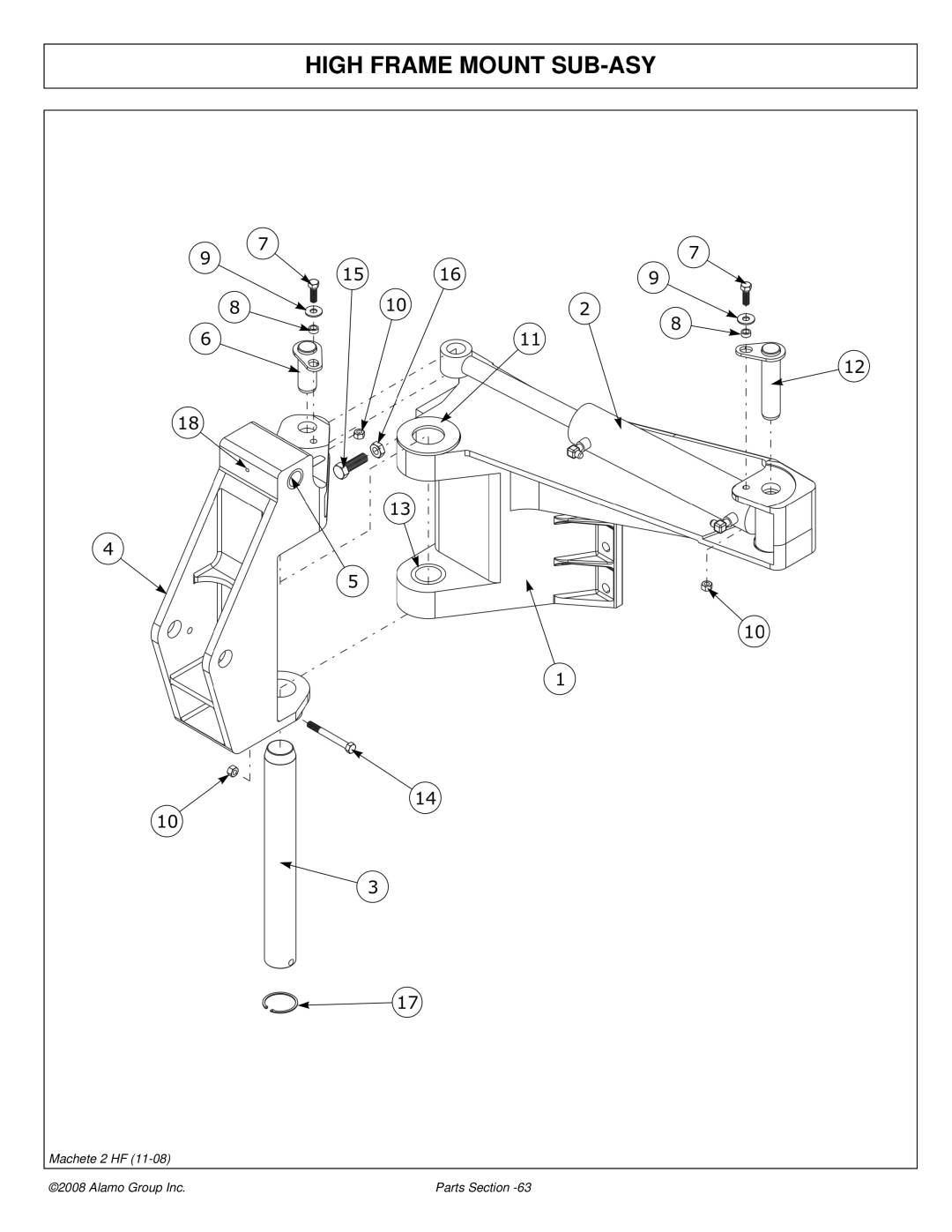 Alamo 02986941P manual High Frame Mount SUB-ASY 