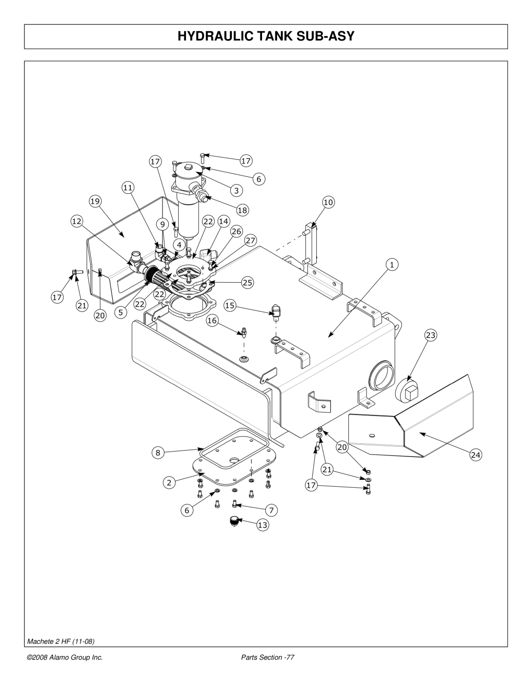 Alamo 02986941P manual Hydraulic Tank SUB-ASY 