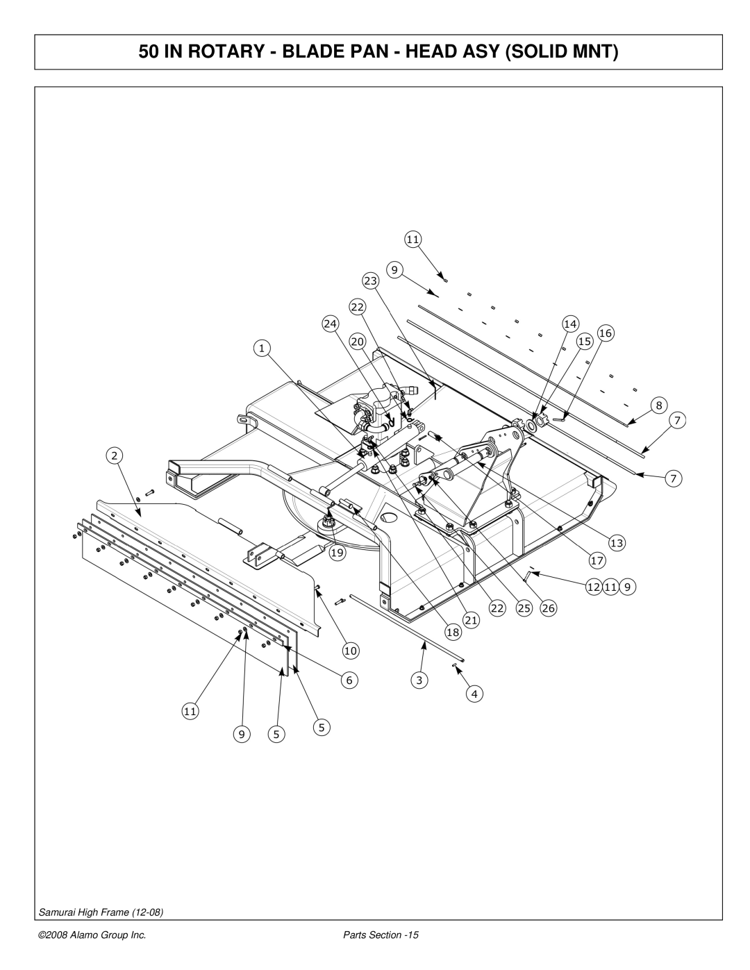 Alamo 02986950P manual Rotary Blade PAN Head ASY Solid MNT 