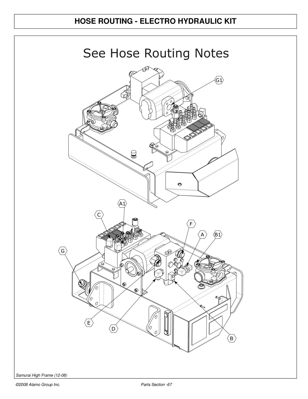 Alamo 02986950P manual Hose Routing Electro Hydraulic KIT 