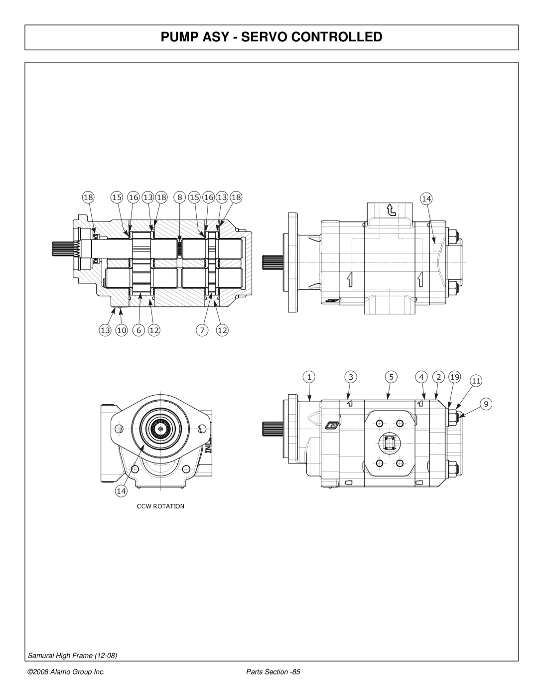 Alamo 02986950P manual Pump ASY Servo Controlled 