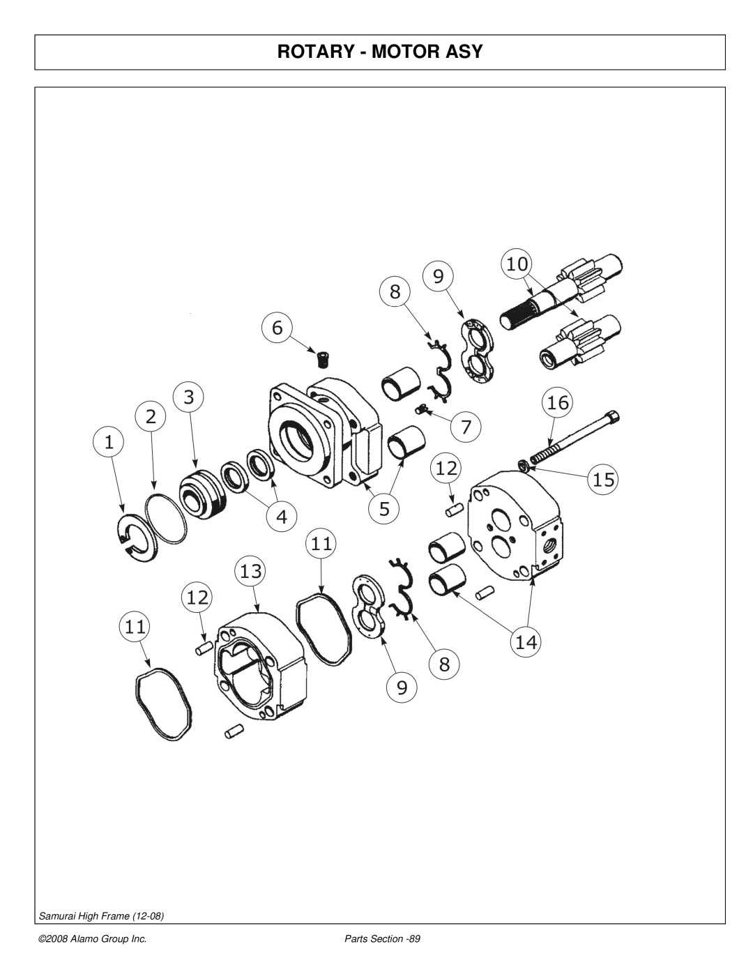 Alamo 02986950P manual Rotary Motor ASY 