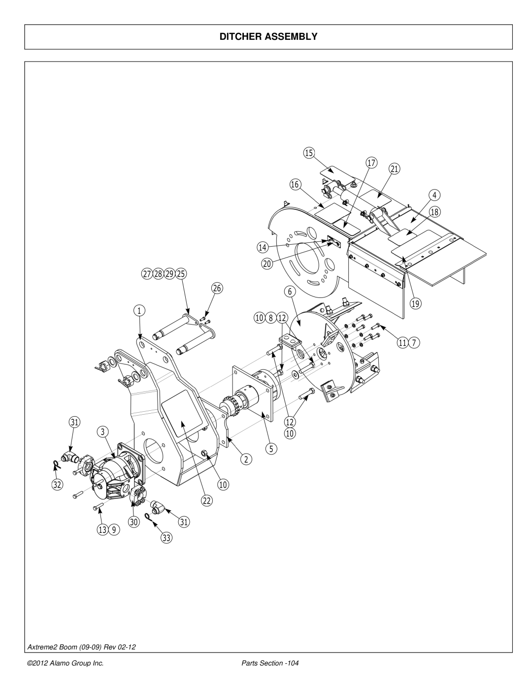 Alamo 02988075P manual Ditcher Assembly 