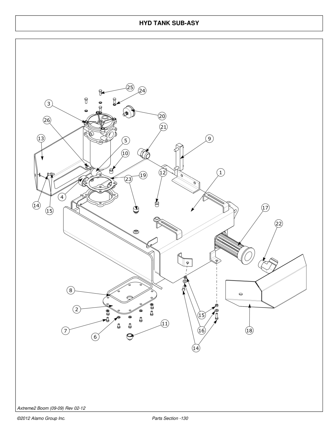 Alamo 02988075P manual HYD Tank SUB-ASY 