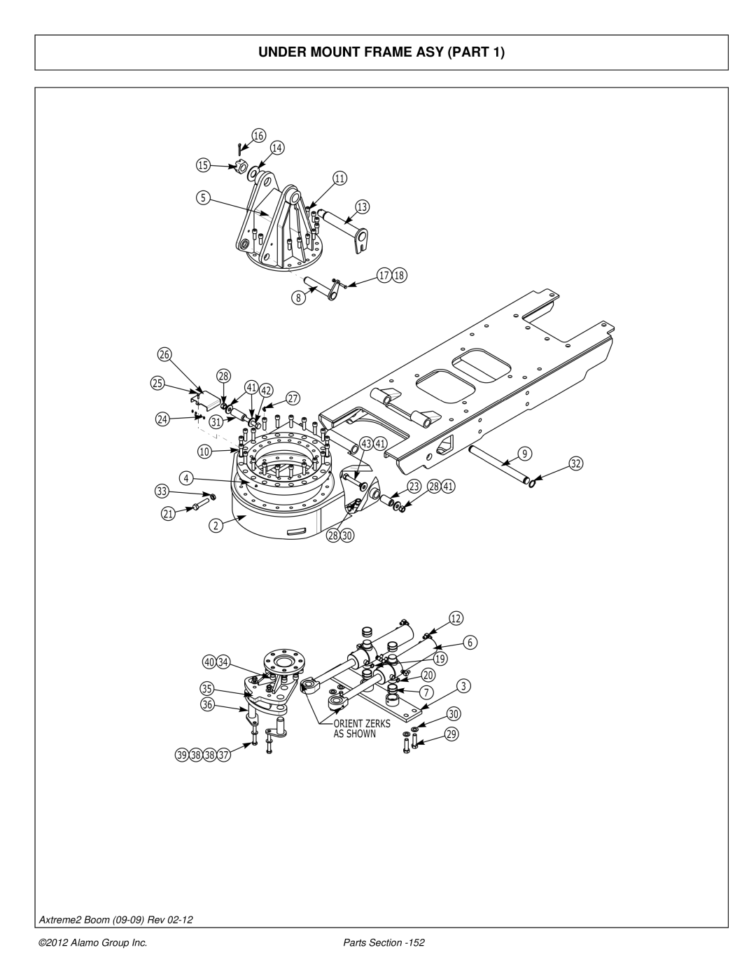 Alamo 02988075P manual Under Mount Frame ASY Part 