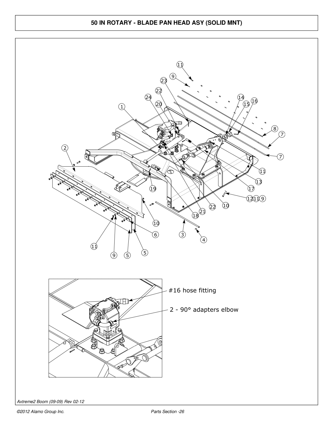 Alamo 02988075P manual Rotary Blade PAN Head ASY Solid MNT 