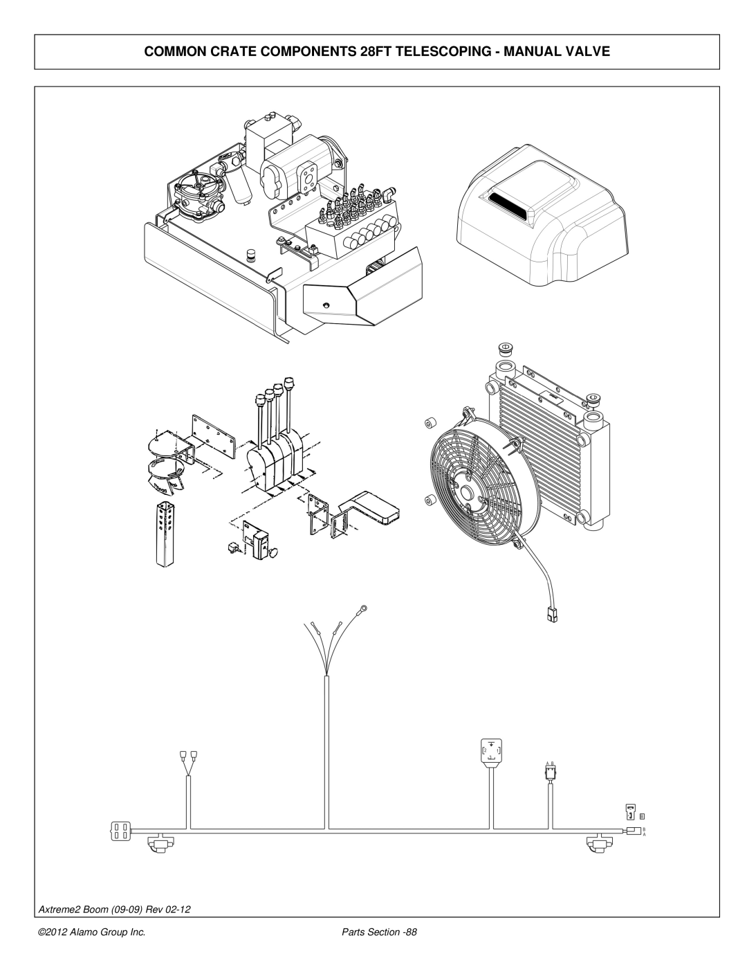 Alamo 02988075P manual Common Crate Components 28FT Telescoping Manual Valve 