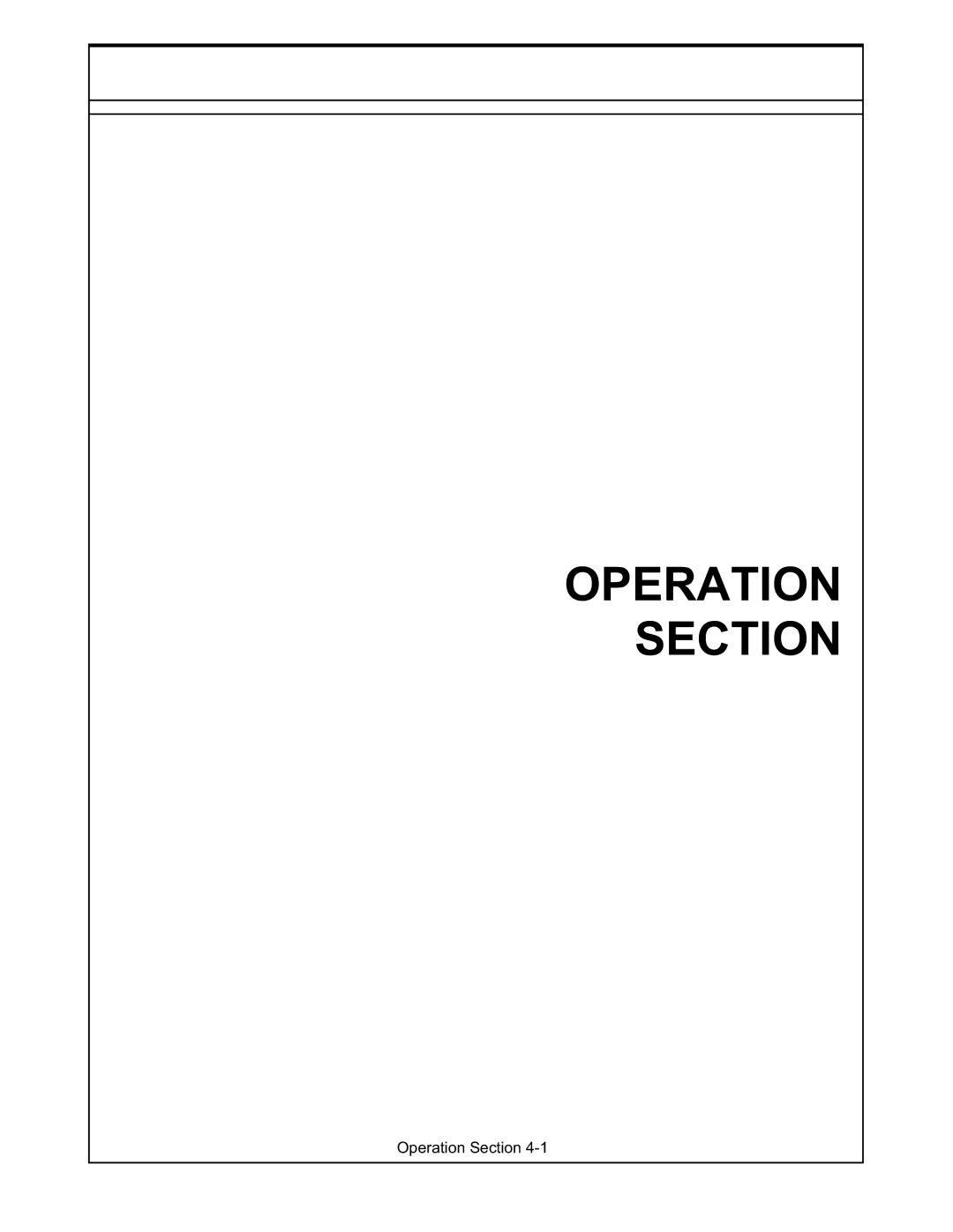 Alamo 104QX manual Operation Section 