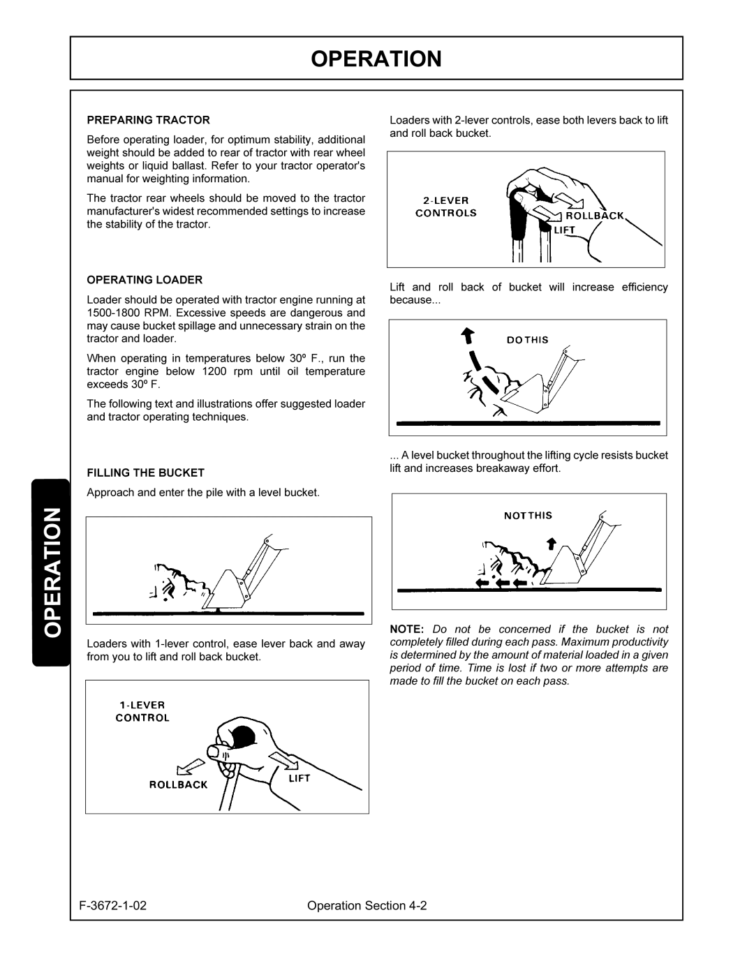 Alamo 104QX manual Operation Section 