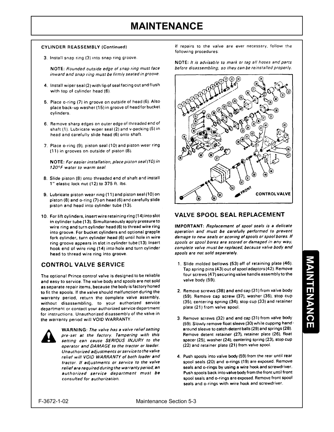 Alamo 104QX manual Maintenance 