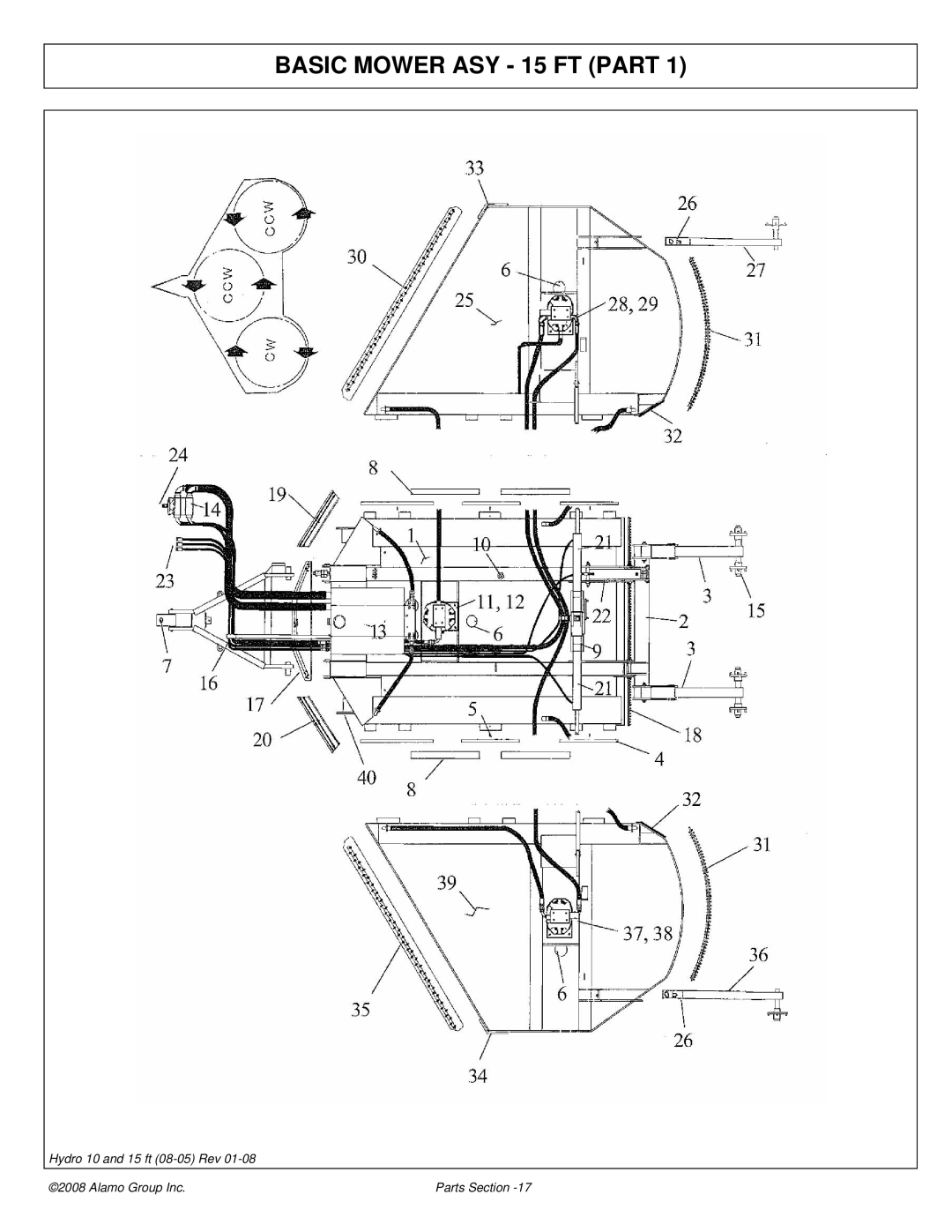 Alamo manual Basic Mower ASY 15 FT Part 