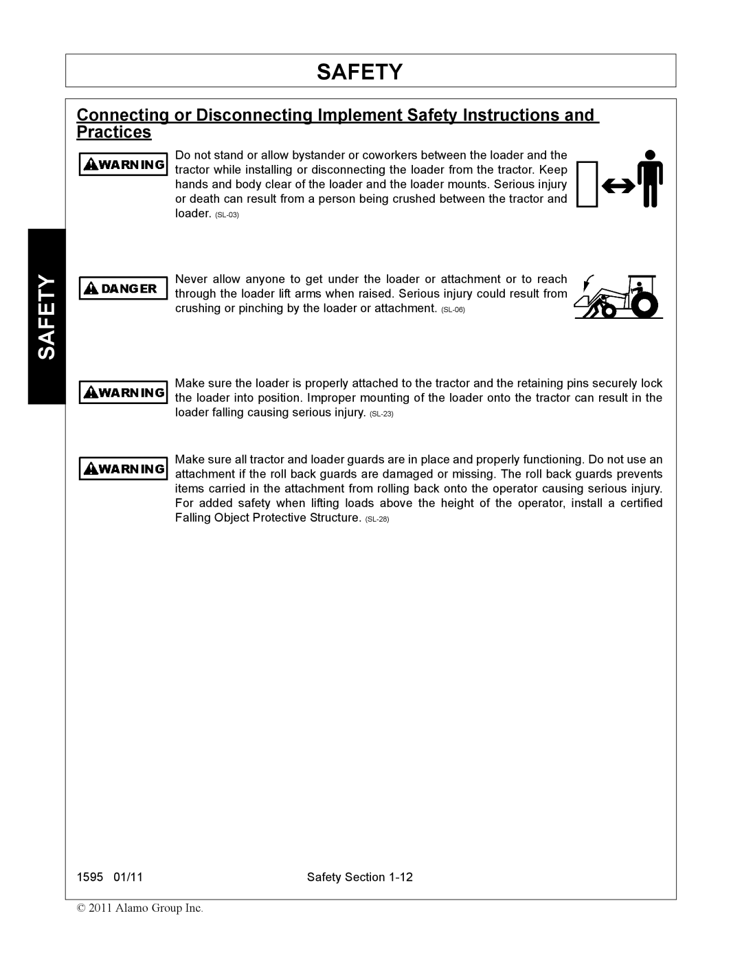 Alamo 1595 manual Safety 