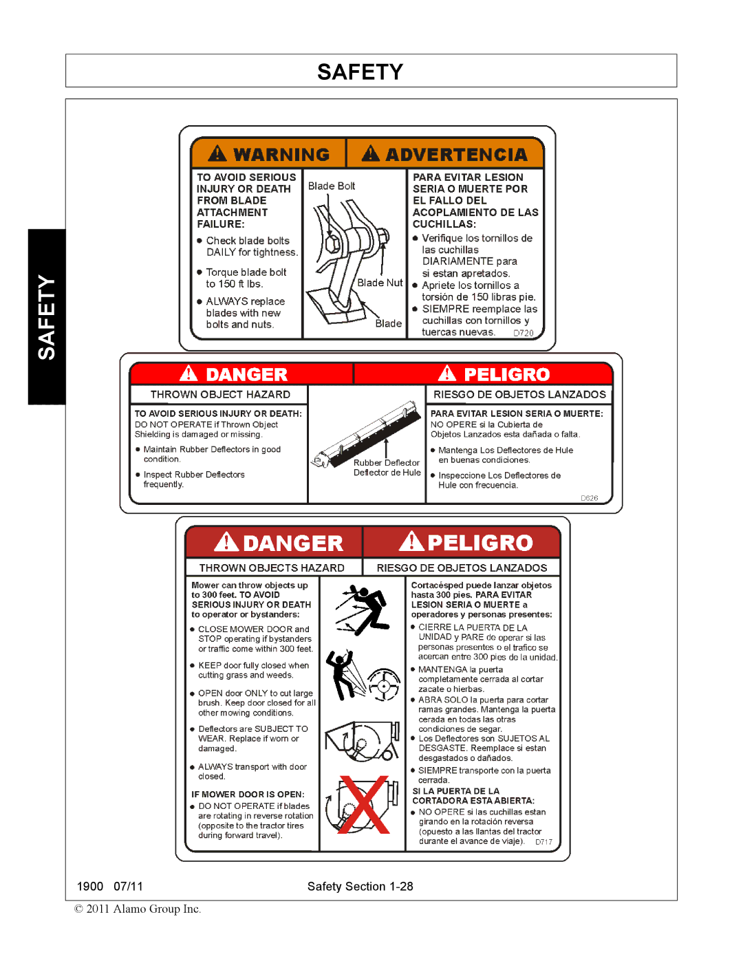 Alamo 1900 manual Safety 