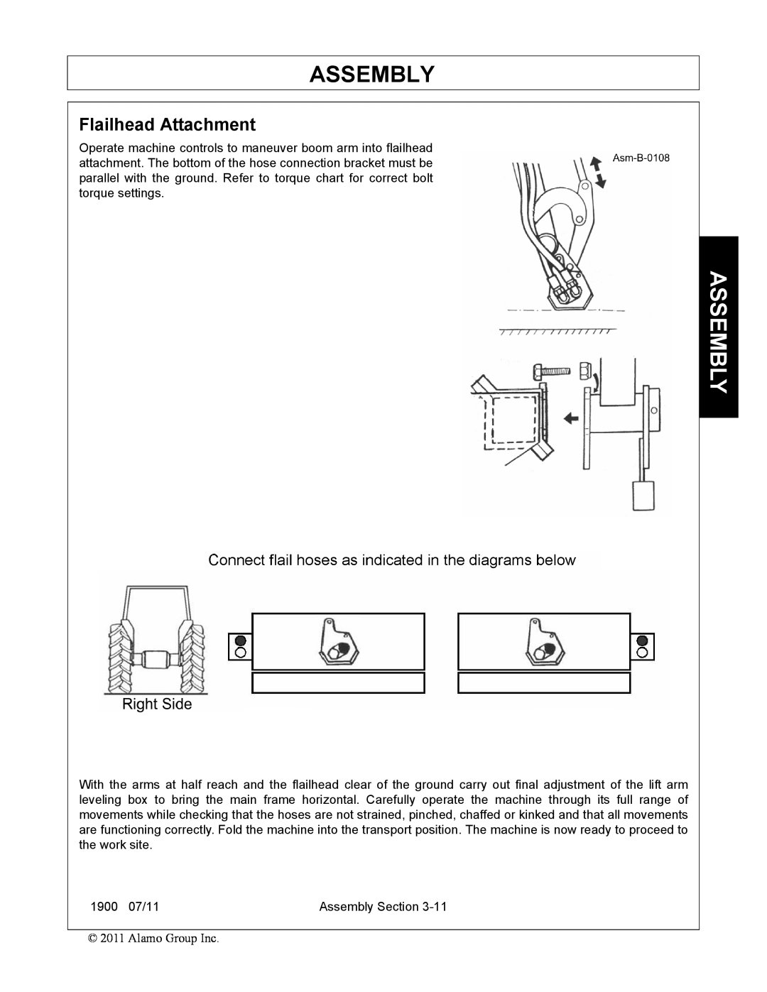 Alamo 1900 manual Flailhead Attachment, Assembly 