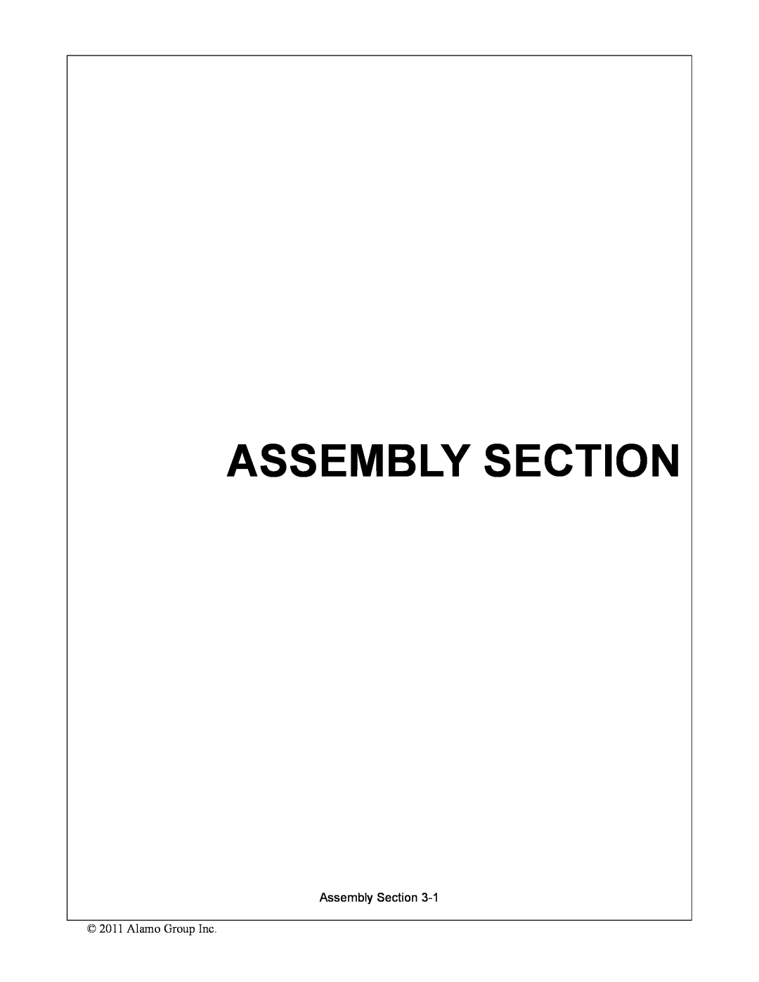 Alamo 1900 manual Assembly Section 