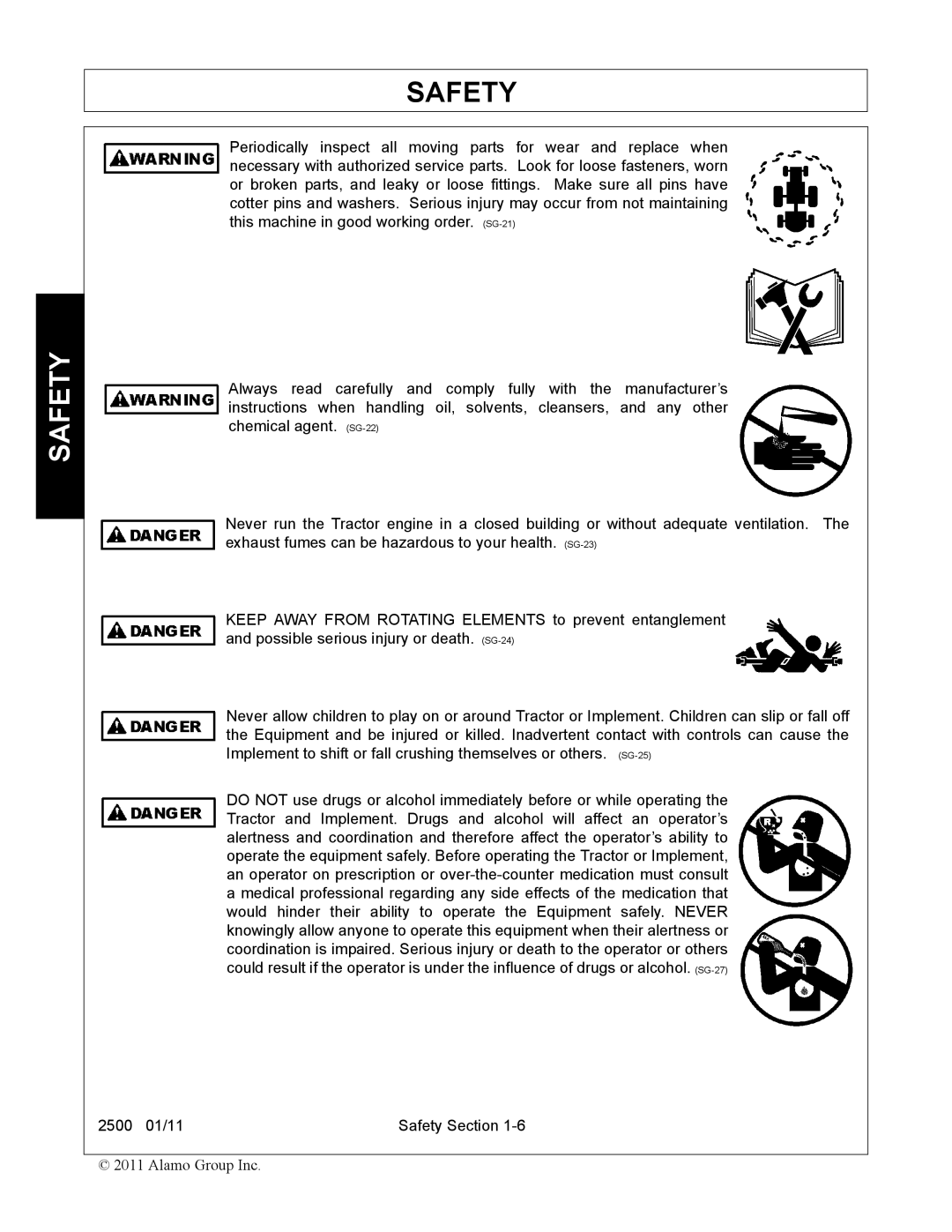 Alamo 2500 manual Safety 