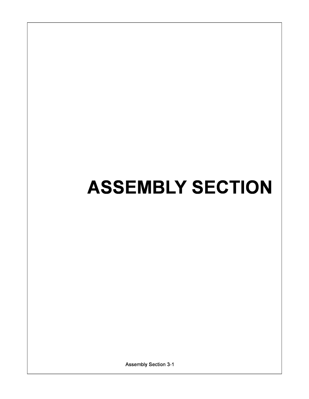 Alamo 2500 manual Assembly Section 